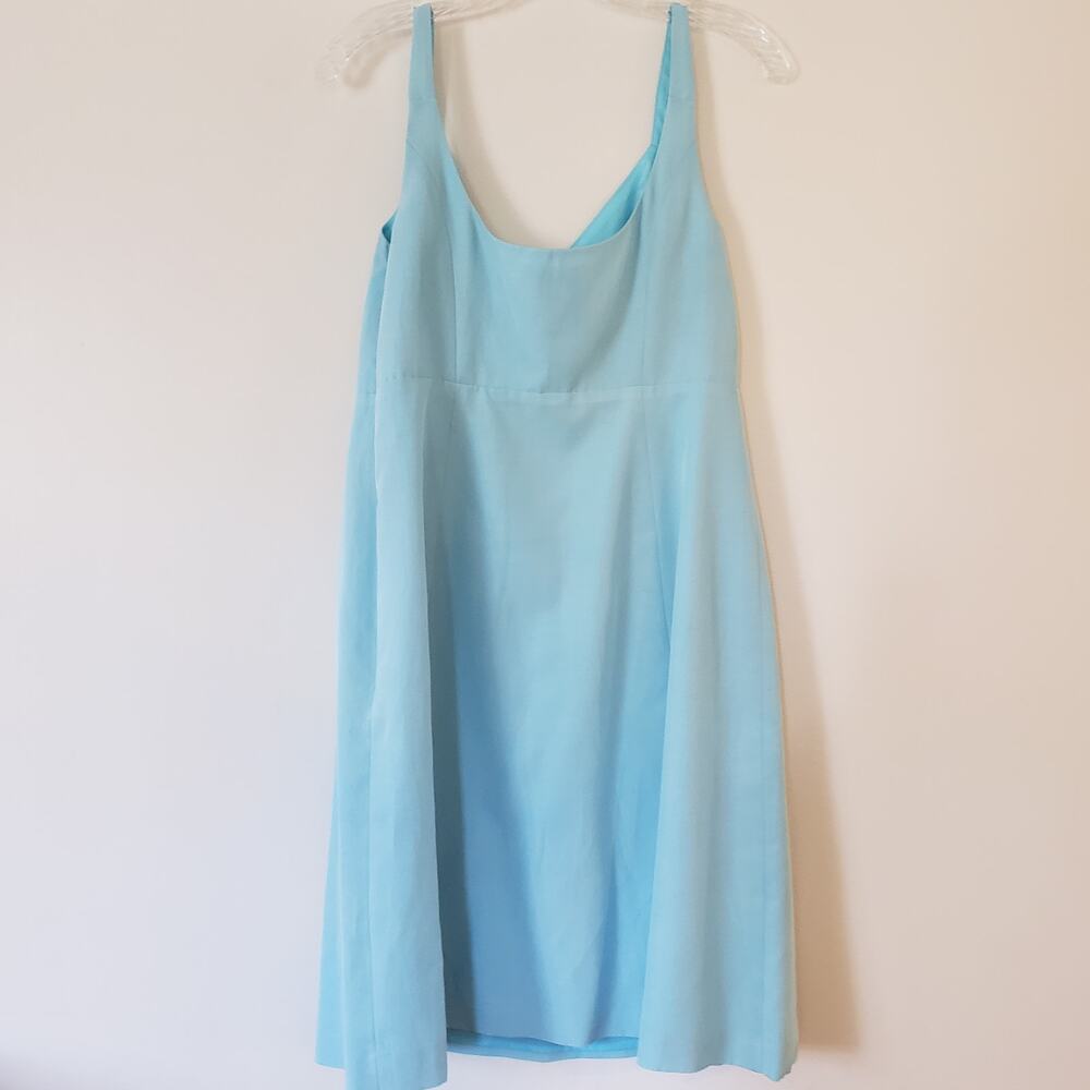 Glint Cotton & Silk Tank Dress Simple Cocktail Baby Blue Size 10 - Picture 3 of 8